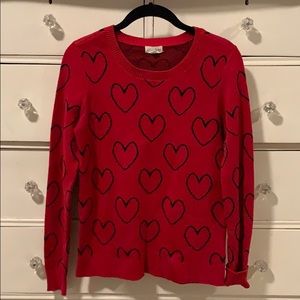 Madison Jules Red Heart Sweater